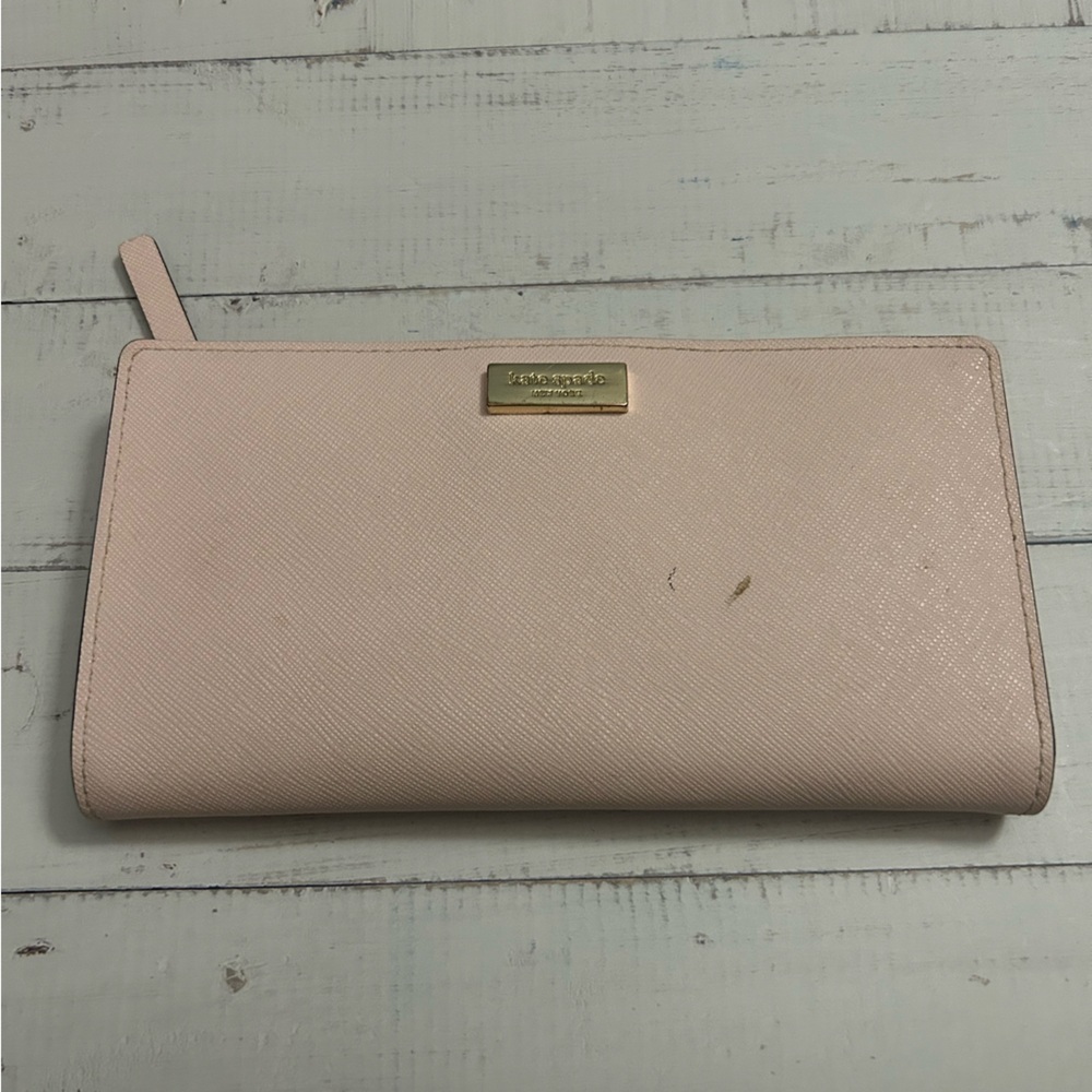 Kate Spade Blush Pink Clutch with Gold Accent, COA
